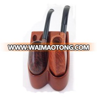 hot selling stitching bucket double wooden smoking pipe