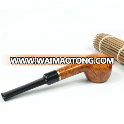 Wooden Tobacco Smoking Pipe Classic bent, Hand finished, Pear tree butt wood + Gift POUCH